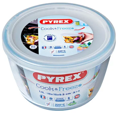 Produktbild von Pyrex-Schüssel mit Deckel 1,1l ø17x9cm