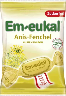Immagine prodotto di Em eukal pastiglie per la tosse all'anice e finocchio con vitamina C senza zucchero 75g