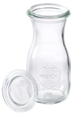 6 Weckflaschen mit Deckel, Ø 5,5 cm, H: 11,5 cm, 150 ml