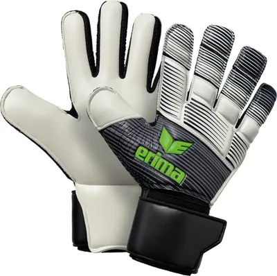 Produktbild von erima Skinator Hybrid Match Torwarthandschuhe black/white/green gecko 8.5