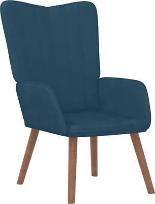 Produktbild von vidaXL Relaxsessel Blau aus Samt mit Stahlrahmen, 61,5x69x95,5 cm (B x T x H)