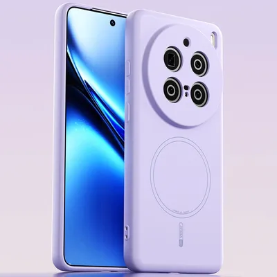 Image de Etui magnétique pour Vivo X200 Pro, compatible MagSafe, silicone liquide, résistant aux chocs et aux rayures Violet