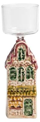 Produktbild von Clayre & Eef Teelichthalter Haus 5x5x12 cm Silberfarbig Glas