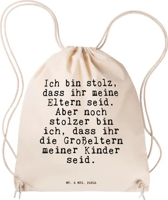 Produktbild von Mr. & Mrs. Panda Baumwollbeutel Ich bin stolz, dass... - Transparent - Geschenk, stolz, wander rucksack, Spruch Sprüche Weisheiten Zitate Lustig Weisheit Worte, Beutel