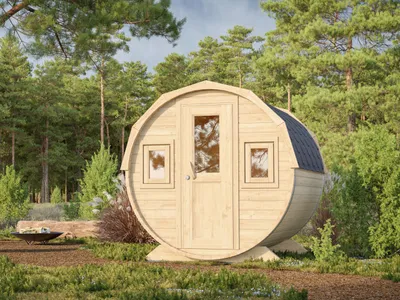 Produktbild von Fjordholz Fass-Sauna Modell Ando