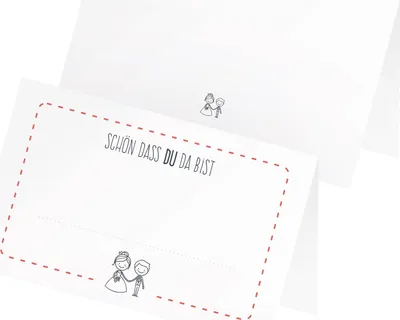 Produktbild von itenga 24x Tischkarte Platzkarte Hochzeit Motiv 27 Visitenkartengröße