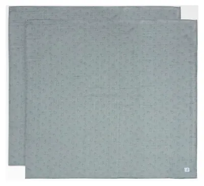 Produktbild von Musselin Tuch Baby - Miffy Silhouetten, Meergrün - 2er Set - 115x115cm - 100% Baumwolle - Spucktücher Baby -