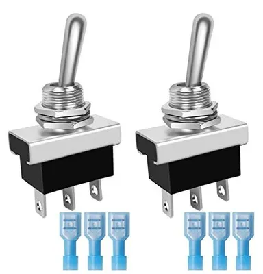 Zdjęcie produktu dla Przełącznik dźwigniowy 12 24V 25A spdt on off on do samochodu pojazdu 2 szt