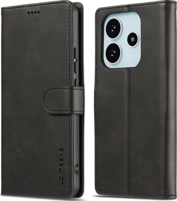 Immagine prodotto di Custodia per Xiaomi Redmi Note 14 4G Custodia flip in pelle con chiusura magnetica e supporto, custodia protettiva nera