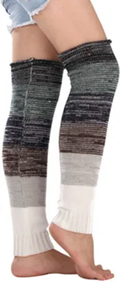 Produktbild von Stulpen Damen Lange Winter Beinwärmer Gestrickt Verdicken Beinstulpen