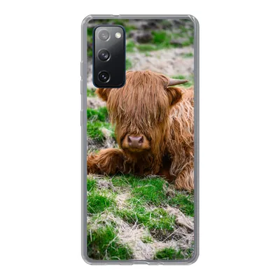 Produktbild von MuchoWow® Handyhülle Schutzhülle Hülle für Samsung Galaxy S20 FE Schottischer Highlander - Heu - Gras Silikon Softcase Handy Hülle - Abdeckung