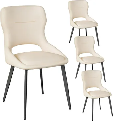 Produktbild von WOLTU Esszimmerstühle 4er Set, Küchenstühle, Wohnzimmerstühle, Samt Stuhl, Gepolsterte Stühle, Beige
