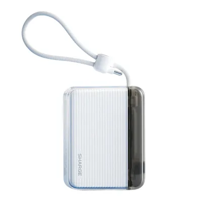 Produktbild von Powerbank SHARGE Flow Go 10000mAh 20W USB-C Kabel Schnellladen Weiß Fast