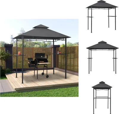 Obrázek produktu pro vidaXL BBQ pavilon 240x150x255 cm antracitová ocel - Pavilony a párty stany