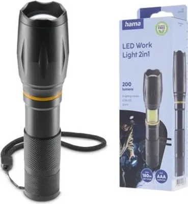 Zdjęcie produktu dla Hama FL250, Latarka ręczna, Srebrny, Aluminium, LED, 1 lamp(y), 3 W