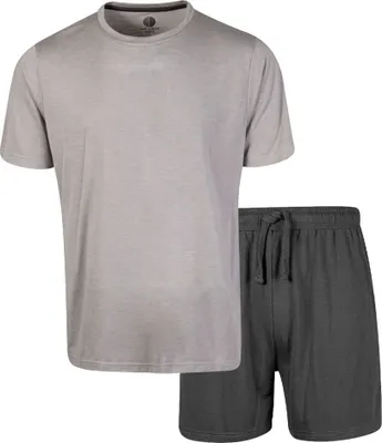 Image de Light And Shade - Pyjama avec short col rond pour homme PB272 (XL) (Gris clair marne/charbon de bois)