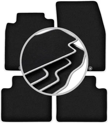 Produktbild von Fußmatten Velours Schwarz/Silber für Nissan X-Trail III T32 2013-2017 Set 4-tlg