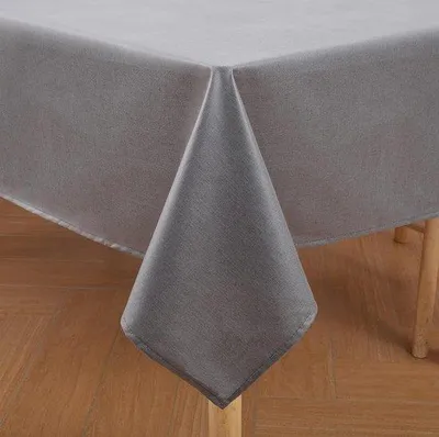 Produktbild von Famanu Tischdecke mit Leinenlook - Wasserabweisend - Rechteckig - 140 x 300 cm - Dunkelgrau
