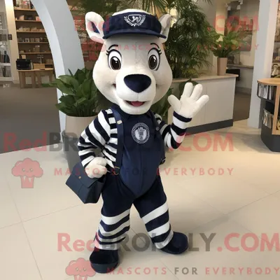 Produktbild von Marineblaues REDBROKOLY Zebra-Maskottchenkostüm mit Henley-Shirt und Rucksäcken