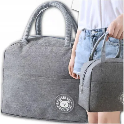 Produktbild von Kühltasche Isoliertasche Lunchbag – Frühstückstasche für Picknick, Arbeit & Strand – Lunchbox-Tasche – 5L – Grau
