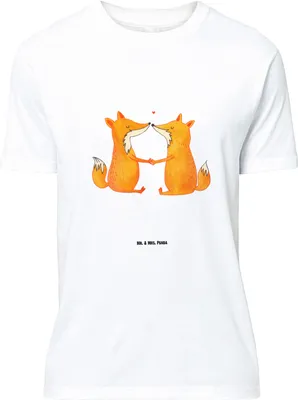 Produktbild von Mr. & Mrs. Panda Größe M T-Shirt Füchse Liebe - Weiß - Geschenk, Ehe, Tshirt, Fuchs, Ehemann, Herren, mit Spruch, Shirt