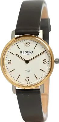 Immagine prodotto di Orologio da donna in pelle Regent, orologio da polso al quarzo con cinturino in pelle nera D2UR2094049
