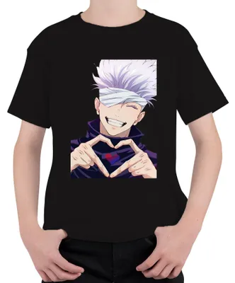Obrázok produktu pre Jujutsu Kaisen Gojo Satoru Zaviazané oči Anime Estetické srdce Darček Uni detské tričko, čierna, 116