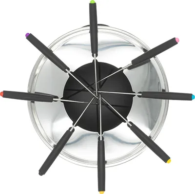 Produktbild von Fondue 8 Personen 2 Liter 1300W, Antihaftbeschichtung + 8 EDS-Gabeln mit Kunststoffgriff