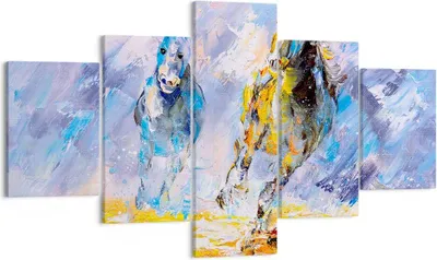 Produktbild von Bild auf Leinwand - Leinwandbild - Pferd Natur Tier - 125x70cm - Wand Bild - Wanddeko - Wandbilder - Leinwanddruck - Bilder - Kunstdruck - Wanddekoration - Leinwand bilder - Wandkunst - EA125x70-3434