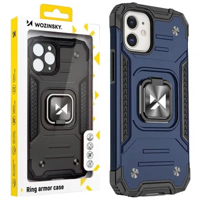 Image de Wozinsky Ring Armor Case Iphone 14 Plus Étui Blindé Anneau Magnétique Bleu