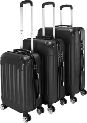 Produktbild von Hartschalenkoffer Reisekoffer-Set Koffer-Set Trolley-Set 3 Stk. ABS,Schwarz