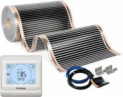 Produktbild von Elektrische Vlies-Heizfolie - Infrarot-Heizset - Gemütliches Wohnen - Hochtemperatur-Folie - 4,5 m² - Weiß