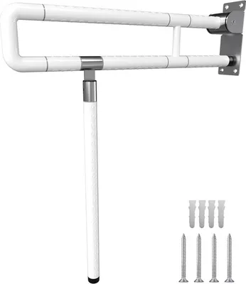 Produktbild von Fiqops Bad Stützklappgriff 60cm Klappgriff Stützgriff Haltegriff Edelstahl Duschgriff Aufstehhilfe 200 kg belastbar für Toilette WC Dusche