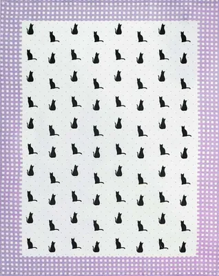 Produktbild von Geschirrtuch, Küchenhandtuch 100% Baumwolle Katzen 50x64cm Lila