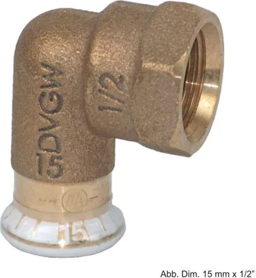 Produktbild von Geberit bergangswinkel Mapress 22mmxRp 1/2, Cu, 90G, m IG, Rotguss