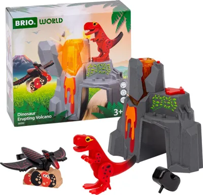 Produktbild von BRIO World - 36092 Dinosaurier-Vulkan mit Ausbruchsfunktion - Zugset für Kinder ab 3 Jahren