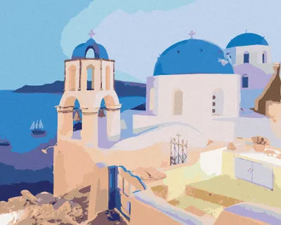 Produktbild von Zuty - Malen nach Zahlen - SANTORINI, GRIECHENLAND (TED DAVIS), 40x50 cm, ohne Keilrahmen