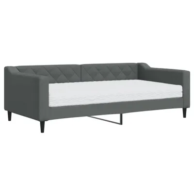 Produktbild von Tagesbett mit Matratze Dunkelgrau 90x190 cm Stoff