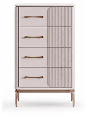 Image de Ensemble de chambre à coucher moderne comprenant un lit, deux tables de chevet et une commode