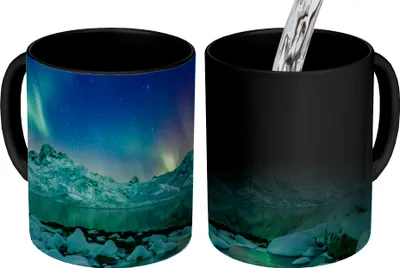 Obrázok produktu pre KitchenYeah® Magický hrnček Magický hrnček Magické more - ľad - polárna žiara - zima - príroda 350 ml hrnček na zmenu farby nápad na darček - magický hrnček - fotohrnček - keramické hrnčeky - obrázky - hrnček na kávu -