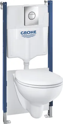 Produktbild von Grohe Wand-WC Komplettset Solido Compact chrom / alpinweiß, 5in1 Set