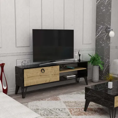 Obrázek produktu pro PERTH TV stolek na nožičkách, dub / černá