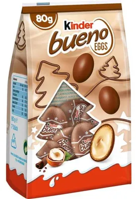 Produktbild von kinder | bueno Eggs | gefüllte Schokoladen-Eier zu Weihnachten | 80g