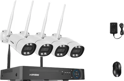Obrázok produktu pre Bezdrôtový bezpečnostný kamerový systém, rozlíšenie 5MP, obojsmerný zvuk, vodotesnosť IP66, 5MP 4PCS kamera, 2T