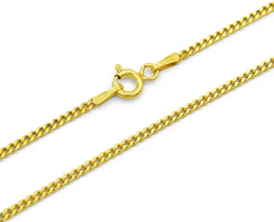 Produktbild von Panzerkette 925 Sterling Silber vergoldet 1,7mm breit Länge wählbar 40 45 50 55 60 cm Silberkette Halskette Kette Damen Herren Gold  (40)