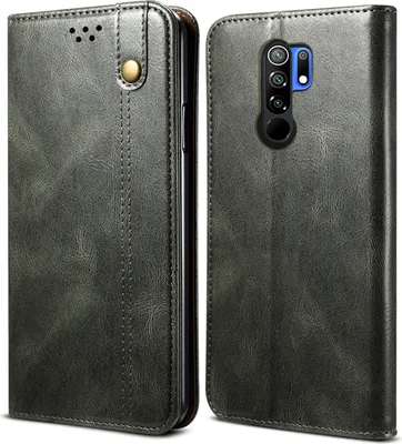 Produktbild von Redmi 9 Hülle, LaimTop Leder Flip Brieftasche Schutzhülle für Xiaomi Redmi 9 Grün
