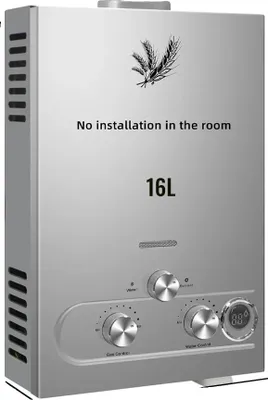 Obrázok produktu pre VEVOR ohrievač vody na LPG, objem 6 l až 18 l, nastaviteľná teplota vody, 32 kW 16 l