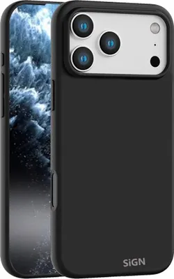 Image de Coque en silicone liquide SiGN pour iPhone 17 Pro Max - Noire
