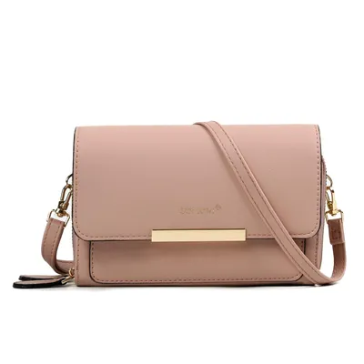 Produktbild von Umhängetasche Damen Handy Umhängetasche - Crossbody Tasche bis zu 6,7 Zoll mit Kartenfächer & Verstellbarer Abnehmbar Schulterriemen (Altrosa)