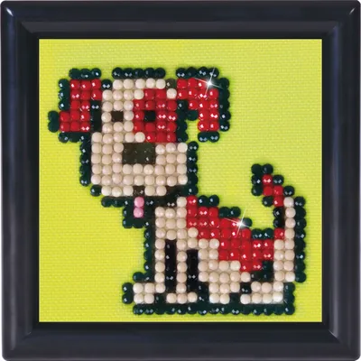 Produktbild von DIAMOND DOTZ® Original Diamond Painting Hund "Fido" 7 x 7 cm mit Rahmen ab 8 Jahren